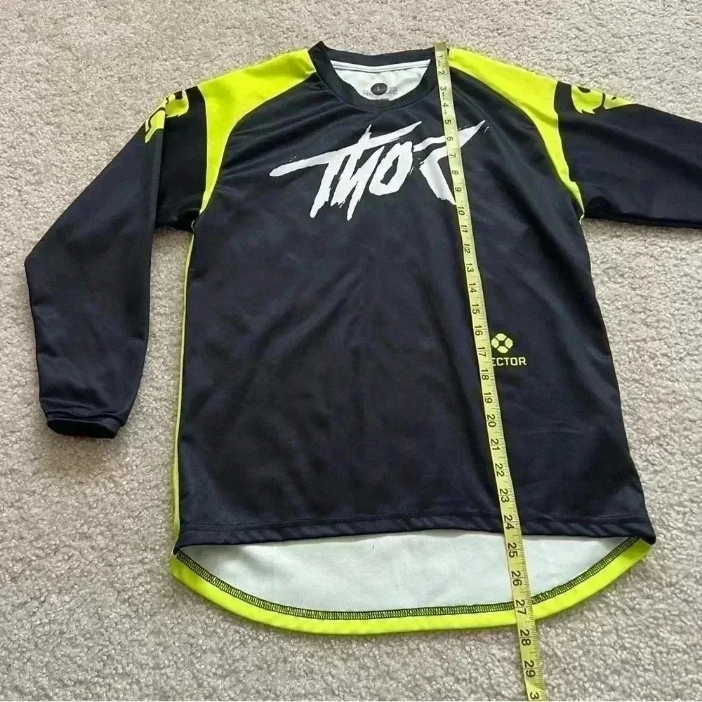 Thor Sector Racing Jersey Shirt Motocross Dirt Bike Youth Boys Size Large Black